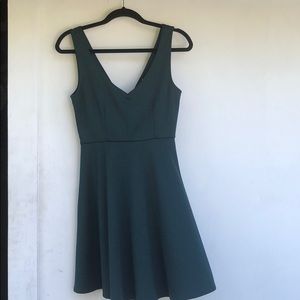 A-line green swing style dress